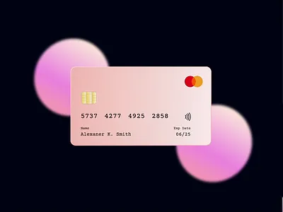 A generic credit card's front view figma graphic design motion graphics ui