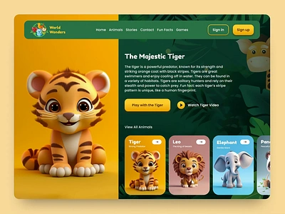 Zoo Explorer World Website 3d 3dillustrations animalexploration animalfacts animation childfriendlydesign childrenui creativewebdesign designforchildren educationaldesign funforkids interactivelearning kidswebsite learnandplay playfului webdesignconcept zooexplorer