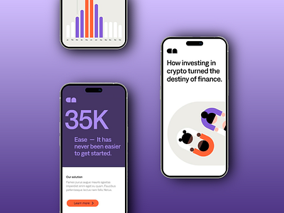 Dashboard: Crypto Investment Mobile Interface animation ready app branding call to action crypto investment crypto trading platform data visualization digital finance financial technology fintech app graphic illustration innovative layout interactive elements mobile first design modern typography product branding responsive interface statistics user experience user friendly interface vibrant design