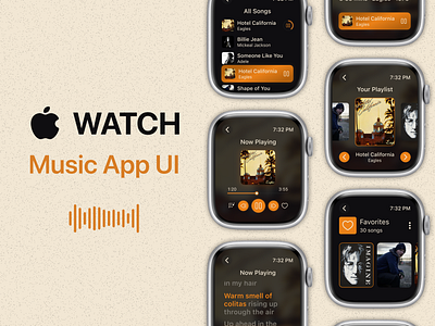 Music App UI - Apple Smart Watch applewatch design designinspiration figma figmadesign graphic design musicappui musicui smartwatch smartwatchui ui uidesign uiux uiuxdesign ux