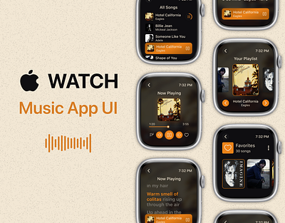 Music App UI - Apple Smart Watch applewatch design designinspiration figma figmadesign graphic design musicappui musicui smartwatch smartwatchui ui uidesign uiux uiuxdesign ux