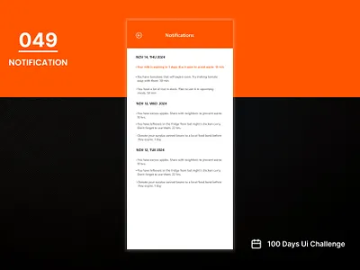 DAY-049 NOTIFICATION 100 days ui 100days 100daysofui app design application design daily ui challenge design mobile app notification notification ui ui ui design user interface