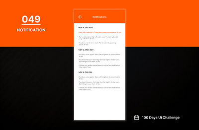 DAY-049 NOTIFICATION 100 days ui 100days 100daysofui app design application design daily ui challenge design mobile app notification notification ui ui ui design user interface