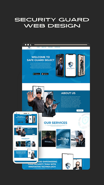 Security Guard Website Design branding design graphic design illustration illustrator landing page landing page design logo ui ux vector web