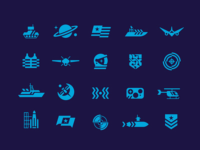 Spacey america astronaut defense drone flag helicopter helmet icon iconography pictogram plane planet radar rocket satelite ship space space ship star vector