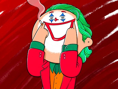 Joker character design 🤡 bigheadsquad character characterdesign cigarettes crime drama illustration inspiration joaquin phoenix joker movie procreateart