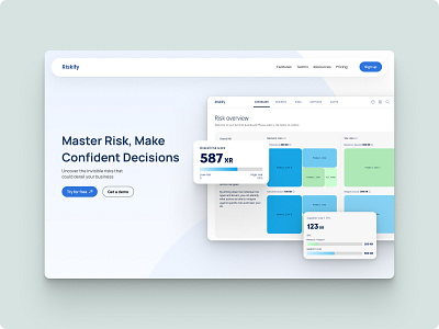 Risk Management Dashboard blocks crm dashboard digital tool landing page ui ux