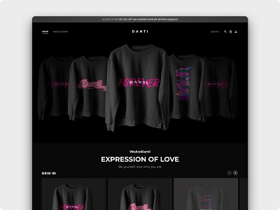 Online clothing store E-commerce e commerce hoodie shop shopify template ui