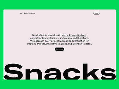 Snacks Studio Website Design brand branding css design gt america interface logo logo design portfolio snacks web design website