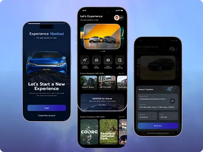 Premium Cab booking concept ui