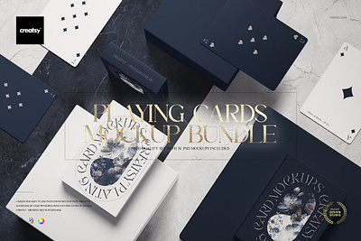 Playing Cards Mockup Bundle creator custom customizable design designed generator mock up mock ups mockups pattern patterns personalized playing cards mockup bundle printed smart object surface template templates