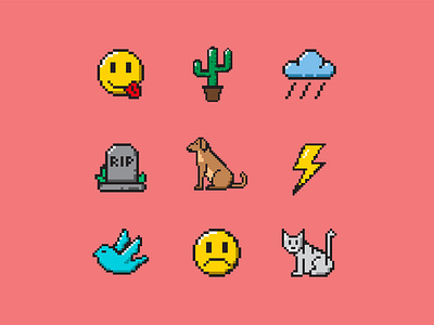 Pixel Icons console emoji game graphic design grpahic icon pixelated smile