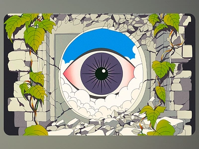 ARTWORK : "Nature's Gaze" art beauty colorful creativity design environment eye harmony illustration imagination landing page landscape logo nature poster reflection ui ux vision wildlife