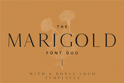 Marigold - Font duo and logo set chic classic fashion feminine font font duo font dup girlboss logo marigold marigold font duo and logo set sans serif serif simple templates trendy tyepface