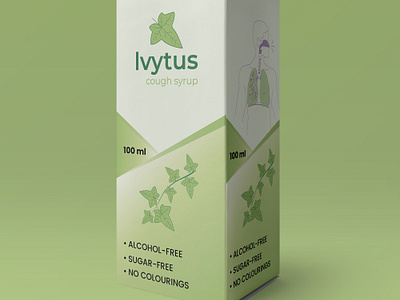 Cough Syrup Box Design: clean, modern layout Template box brand identity cough syrup box creative graphic design heathcare box label pacakging syrup