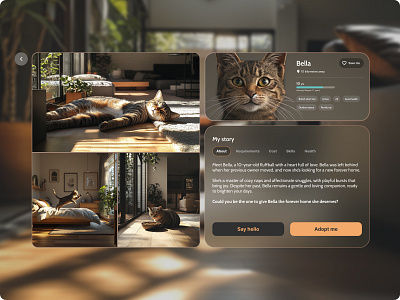 Pet Adoption Profile apple vision apple vision pro pet profile template ui