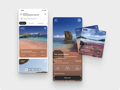 Cruise Itinerary App app app design cards holiday mobile app ui ux