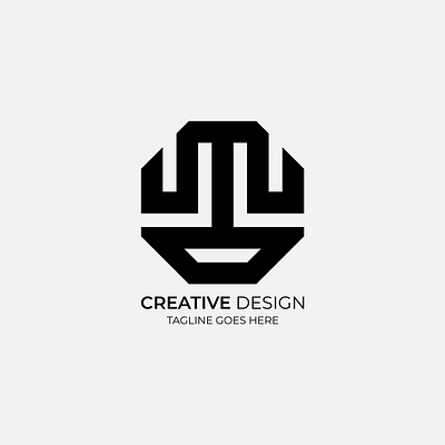 Creative Modern Monochrome Logo Design illustration