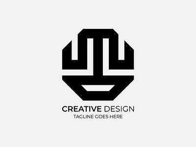 Creative Modern Monochrome Logo Design illustration