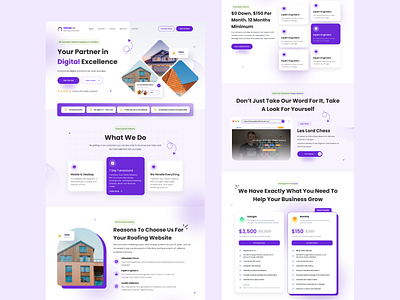 Roofing Landing Page app architecture branding commerce construction design graphic design home illustration landing logo roof roofing ui ux web