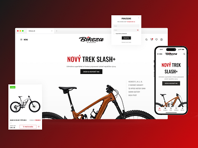 BIKEZA.sk eshop redesign app design branding desktop eshop figma graphic design landing page mobile web design ui ui design ux design webdesign