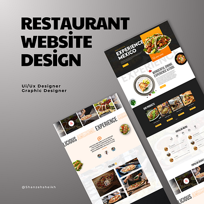 Restaurant website stylish and modern design branding design graphic design illustration illustrator landing page landing page design logo ui user interface design ux vector web web design website design