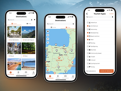 INVENTRIP app design destination events graphic ios map routes tourism tourist trips ui ux