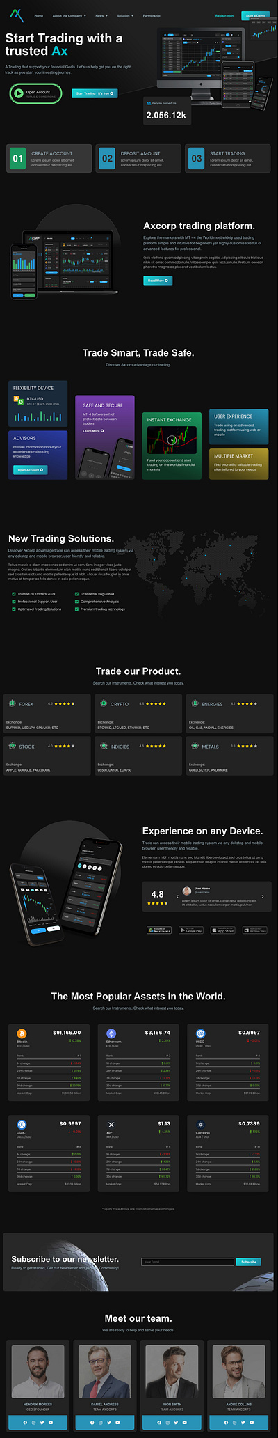 Trading Company Website Design aiwebsite creativedesign cryptowebsite minimal propfirm tradingwebsite uiux web webdesign