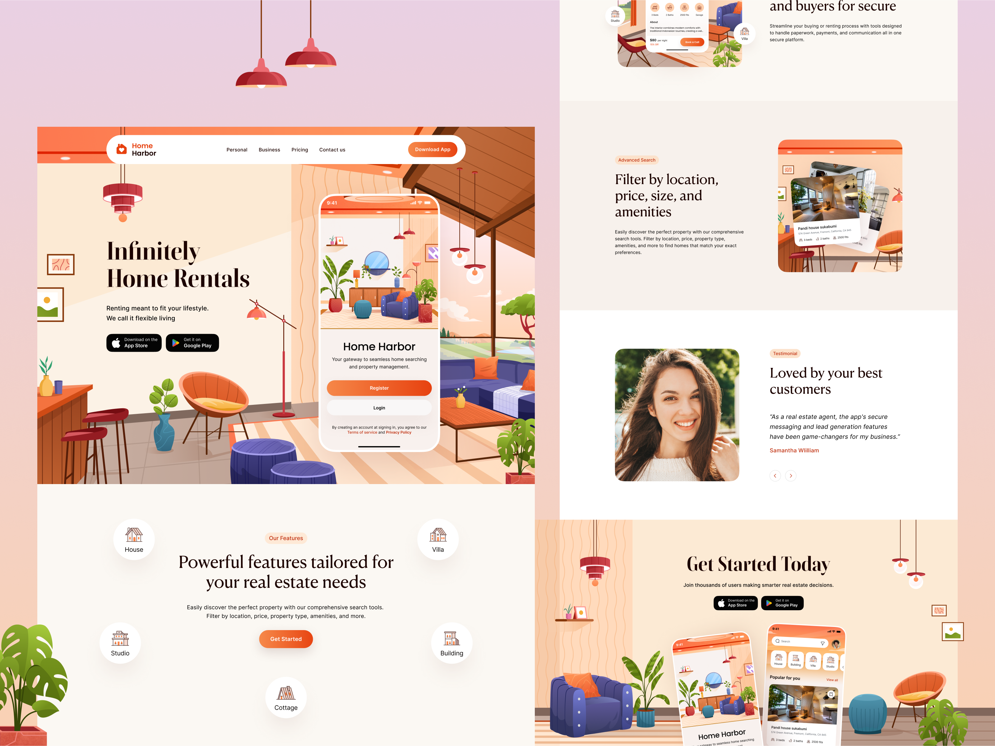 Example of Landing Page With Custom Illustration