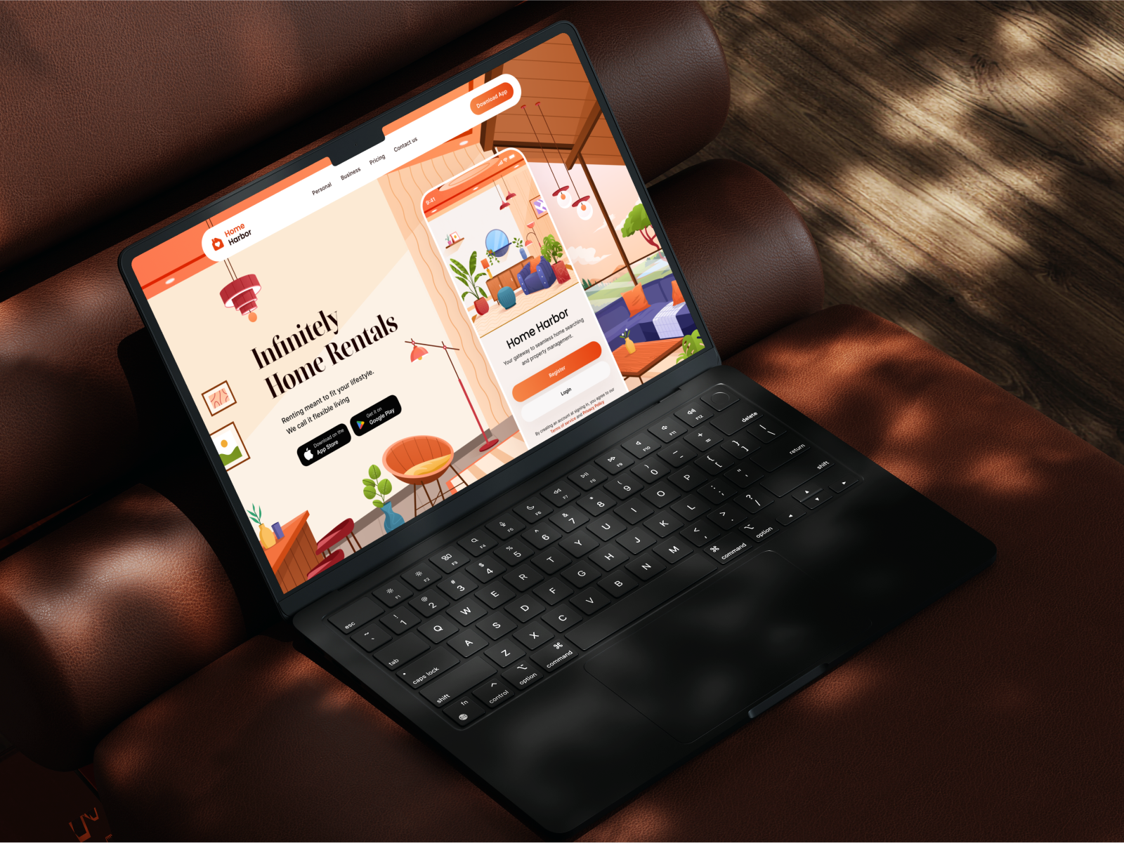 Example of Landing Page With Custom Illustration