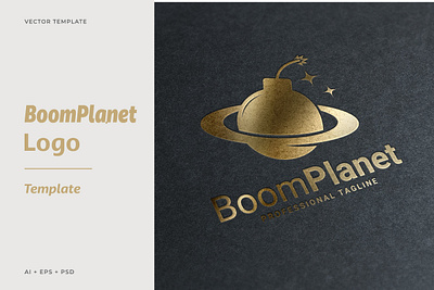 BoomPlanet Logo bomb design galaxy graphic design illustration logo planet universal