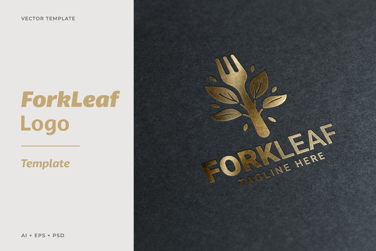 ForkLeaf Logo design food graphic design health logo nature restauran resto