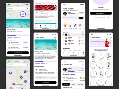 Interactive Challenge UI App Design achievement tracking animation app dashboard app design app ux dashboard figma design gamification interactive ui ios app personalized design profile page profile ui scavenger hunt top design tracker ui ui design ux ux design