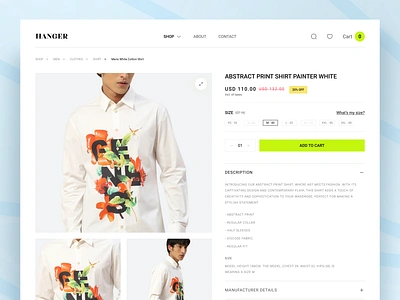 Hanger E-commerce Web - Product Details Page cart page e commerce ecommerce landing page marketplace marketplace website online shop online store order summary product details product page shop shop page shopping shopping web store ui web web design web store