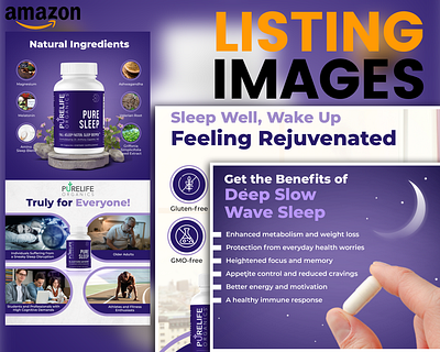 Amazon Listing Infographics - Dietary Supplements amazon branding design graphic design graphicdesign illustration listingimages logo photoshop