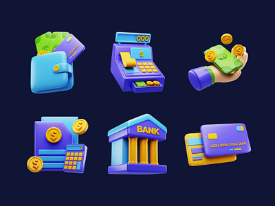 Finance 3D Icon 3d 3d icon 3d icons 3d illustration bank banking credit card debit card finance investment money savings wallet