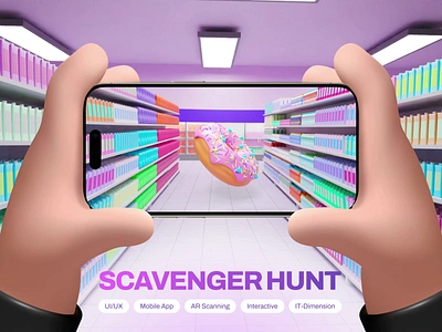 AR Hunt Game Interface 3d design 3d details animation ar design ar gamification figma design fun ui game app game interface mobile app mobile game mobile ui playful design top design ui ui animation user interaction visual design