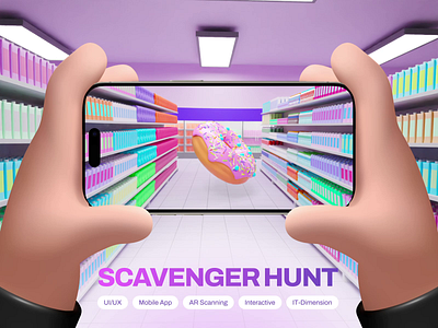 AR Hunt Game Interface 3d design 3d details animation ar design ar gamification figma design fun ui game app game interface mobile app mobile game mobile ui playful design top design ui ui animation user interaction visual design