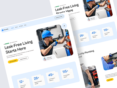 Plumbing Service Website custom design design ui landingpage plumber plumbing service ui ux ux design website website design