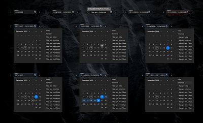 Case Study: Custom Date Picker calendar component dark mode dark ui date picker date range dates dropdown figma julian date picker product design prototype ui design ux design wireframes