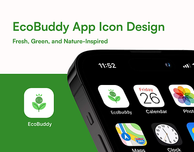 Green and Growth: The EcoBuddy App Icon Design app design appdesign appicon appinterface dailyui design ui uidesign uxdesign