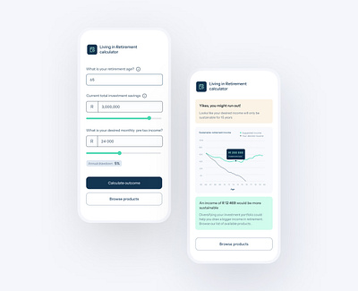 Retirement calculator UI/UX mobile design mobile design product design ui ui design ux design