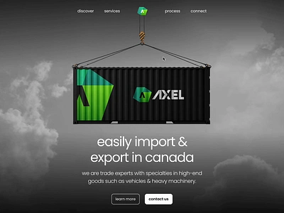 Axel Trading Group Car Import Export Service Landing Website animation branding design figma framer graphic design illustration logo motion motion design motion graphics ui ux video visual identity web design website