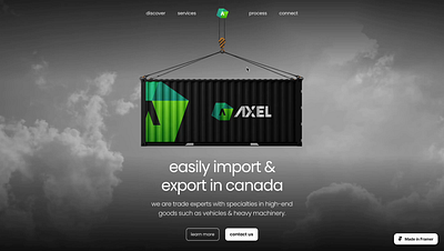 Axel Trading Group Car Import Export Service Landing Website animation branding design figma framer graphic design illustration logo motion motion design motion graphics ui ux video visual identity web design website