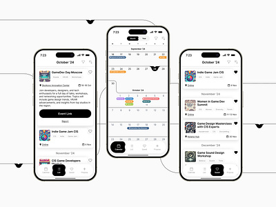 Game Industry Events Calendar app design calendar app design evolution mobile design redesign ui ux