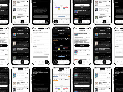 Game Industry Events Calendar app design calendar app dark mode design design evolution light mode mobile design redesign ui ux