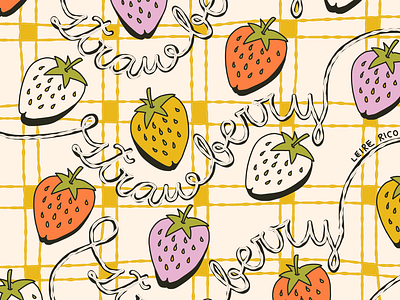 Strawberry-print tablecloth branding cloth color design digital illustration fabric food fresas fruit fruits graphic design illustration kitchen logo pattern print strawberry tablecloth ui vector