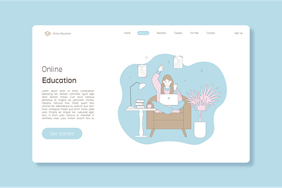 Landing page for online education course education landing landingpage onlinecourses onlineeducation site student university userpage web webdesign website