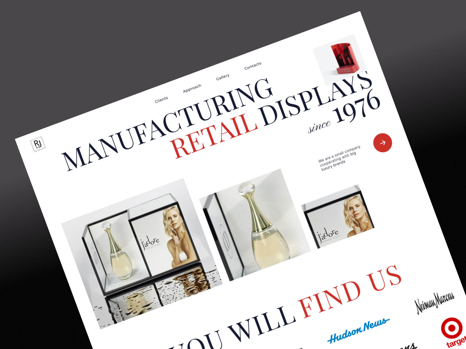 Landing Page Design for a Company bold typography clean design company profile company website corporate website design design for brands displays elegant landing page manufacture minimalist modern retail displays trendy design ui uiux web design webdesigner near me website redesign wow design