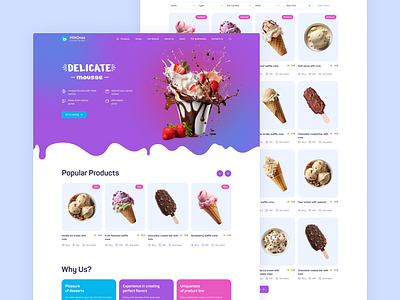 Website Design for Ice Cream Manufacturer ui